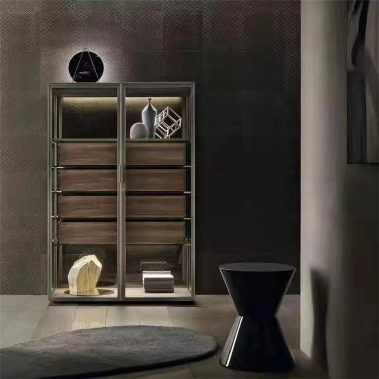 Custom indoor Furniture Cabinets Handle less glass door Storage shoes Cabinets