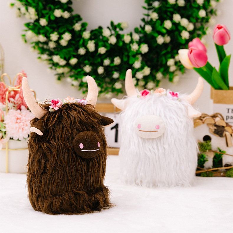 Hot Selling yak Highland Cow Plush Children's Dolls Simulation Stuffed Toys for Little Kids