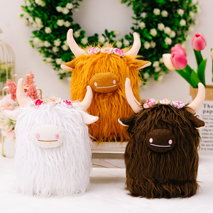 Hot Selling yak Highland Cow Plush Children's Dolls Simulation Stuffed Toys for Little Kids