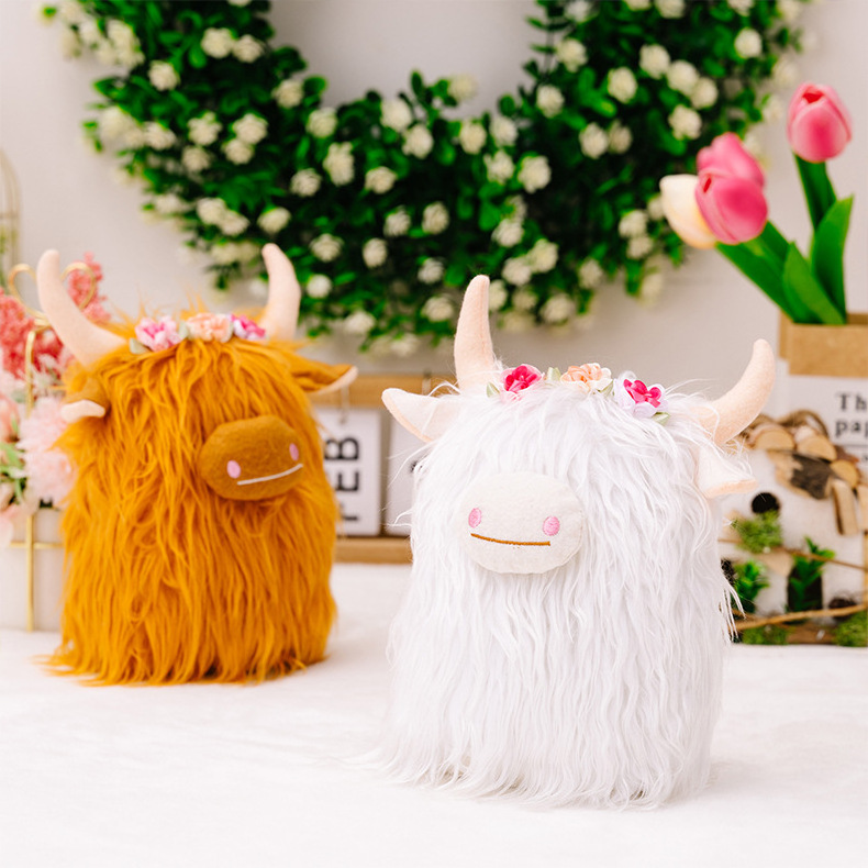 Hot Selling yak Highland Cow Plush Children's Dolls Simulation Stuffed Toys for Little Kids