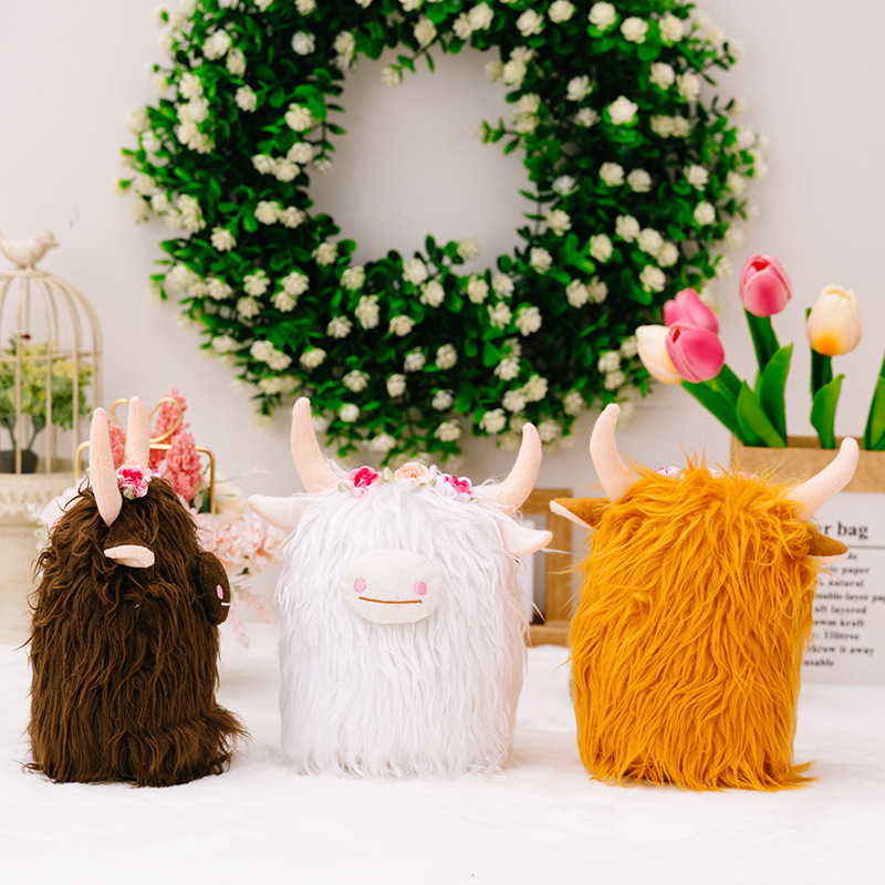 Hot Selling yak Highland Cow Plush Children's Dolls Simulation Stuffed Toys for Little Kids