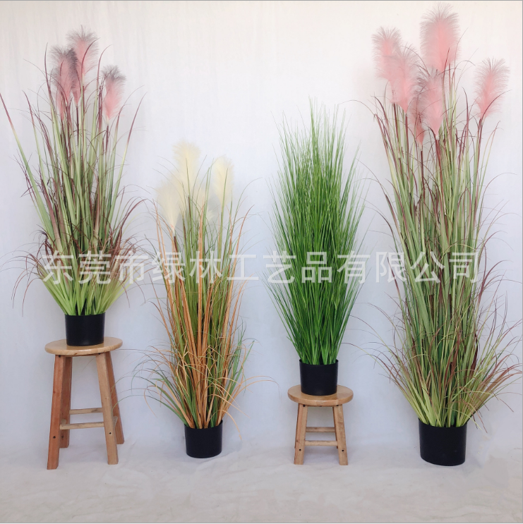 Indoor Decoration Large Green Pampas Setaria Viridis Artificial Reed Grass For Home Decor