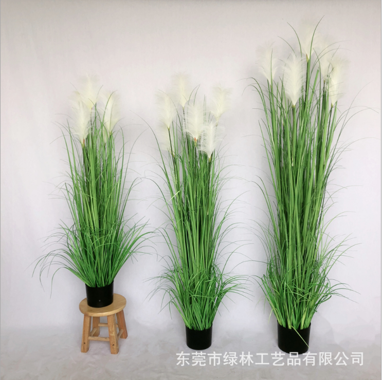 Indoor Decoration Large Green Pampas Setaria Viridis Artificial Reed Grass For Home Decor