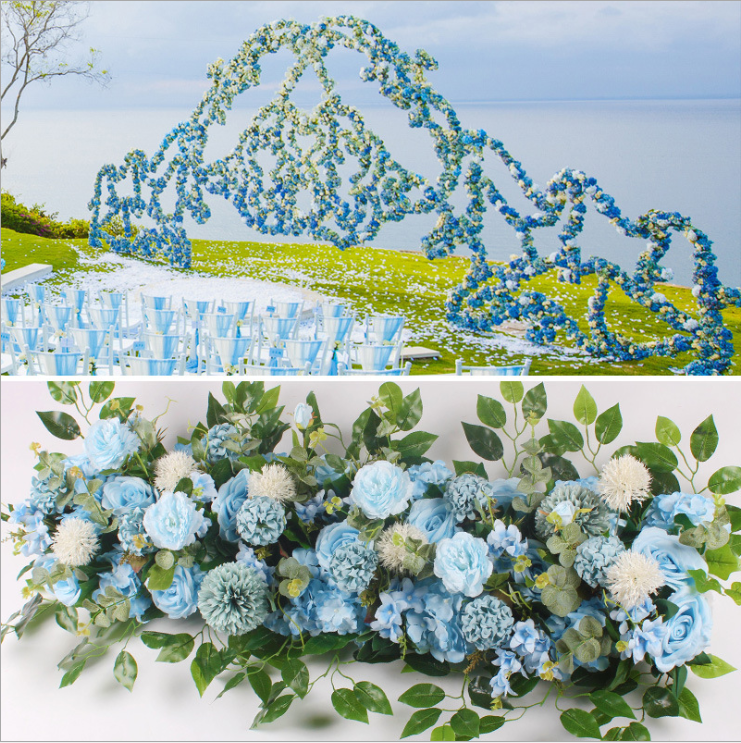 High quality artificial silk flower wall backdrop panels for wedding decoration