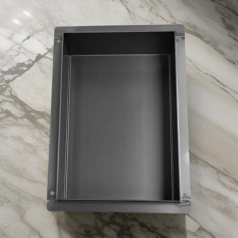 Stainless Steel Shower Niche No Tile Needed Wall Niche Double Shelves Recessed for Bathroom Storage Matte Black