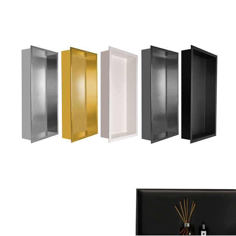 24 Inch Custom Colors Niche Products Stainless Steel Shower Niche Rectangle Recessed Wall Niche Decorations Corner Storage