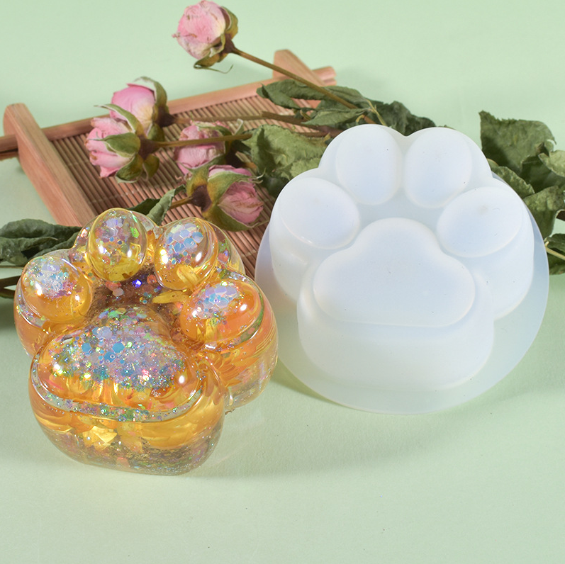 Y487 Single large cat claw paw swing table ornament silicone cake mold