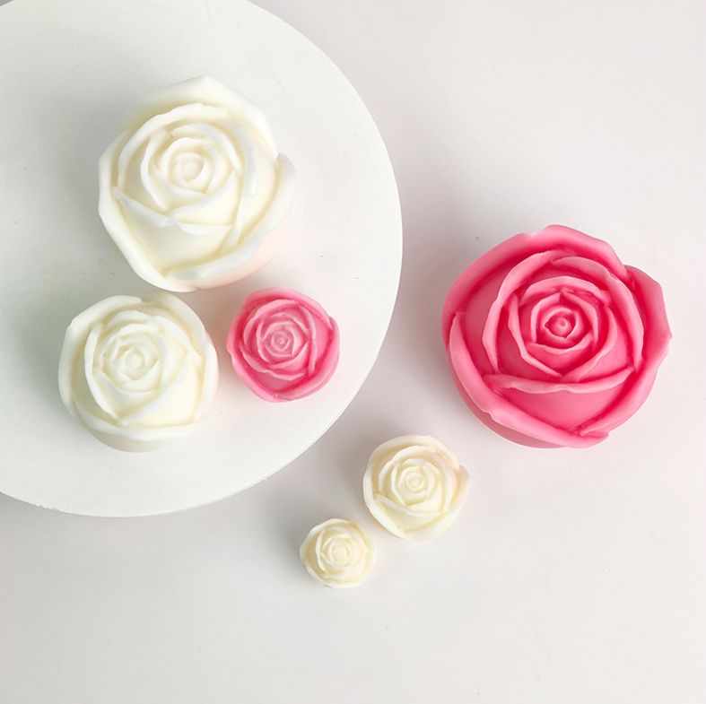 SZ598 Rose flower candle silicone mold 3D Mousse Cake Chocolate decorating silicone baking molds