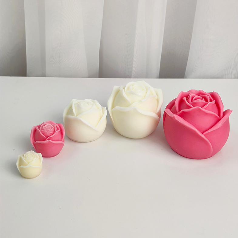 SZ598 Rose flower candle silicone mold 3D Mousse Cake Chocolate decorating silicone baking molds