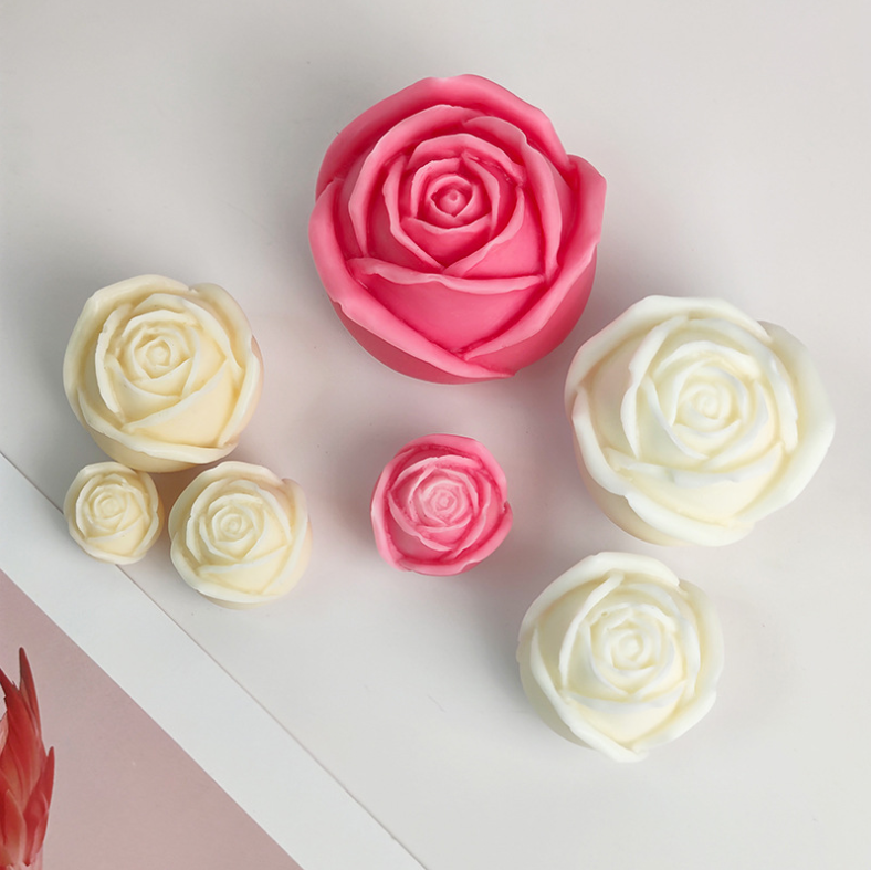 SZ598 Rose flower candle silicone mold 3D Mousse Cake Chocolate decorating silicone baking molds