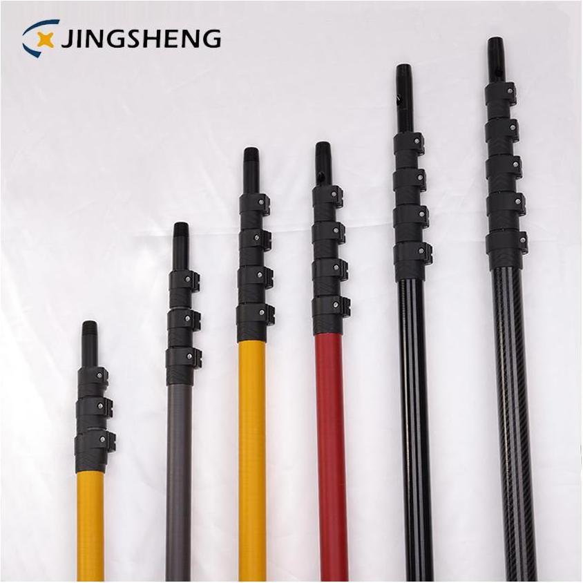 Carbon Fiber Sheet Window Mast With Various Length Fabric Tube Water Fed Twist Lock Telescopic Carbon Fiber Rectangular Tube