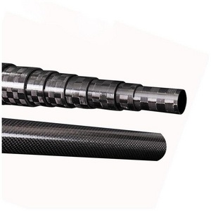 Telescopic Pole tubo a botte in carbonio Curtain Rod Bracket Mast Jump Break 3K Twist Lock Carbon Fiber Price Per Kg