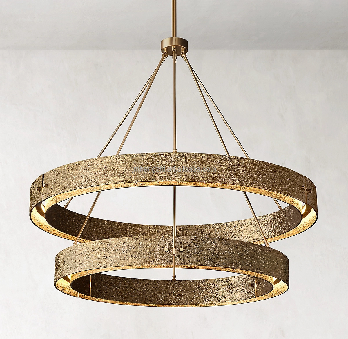 Modern large simple upscale luxury vintage solid brass ring chandeliers lighting for restaurant home living dining room