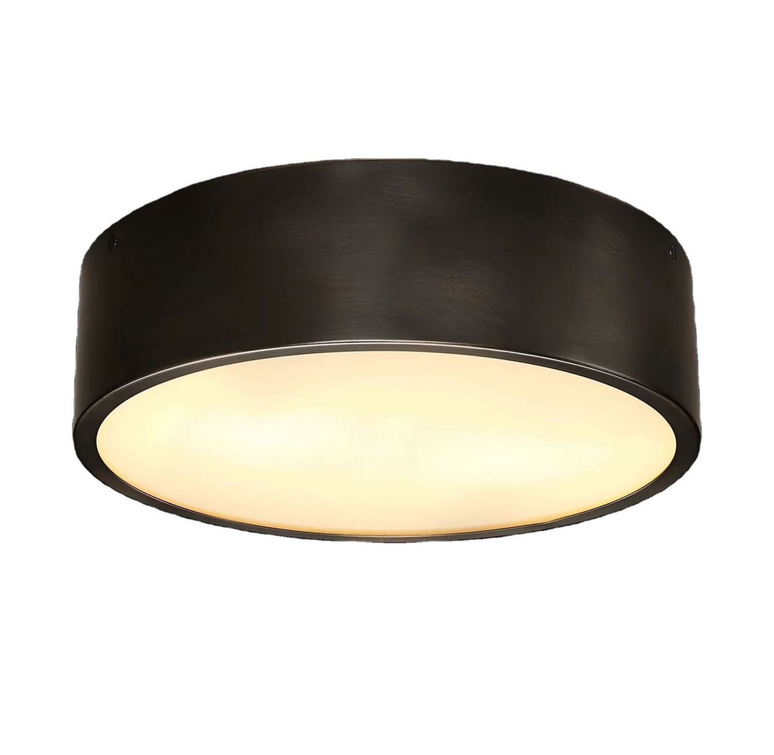 Flush Mount ANTIQUED METAL DRUM FLUSH MOUNT Light