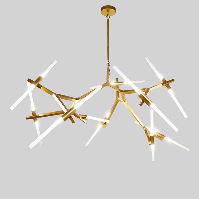 Modern Nordic Style Decorative Chandelier with Iron and Brass Hardware Gold and Black Lighting Fixtures for Indoor Use