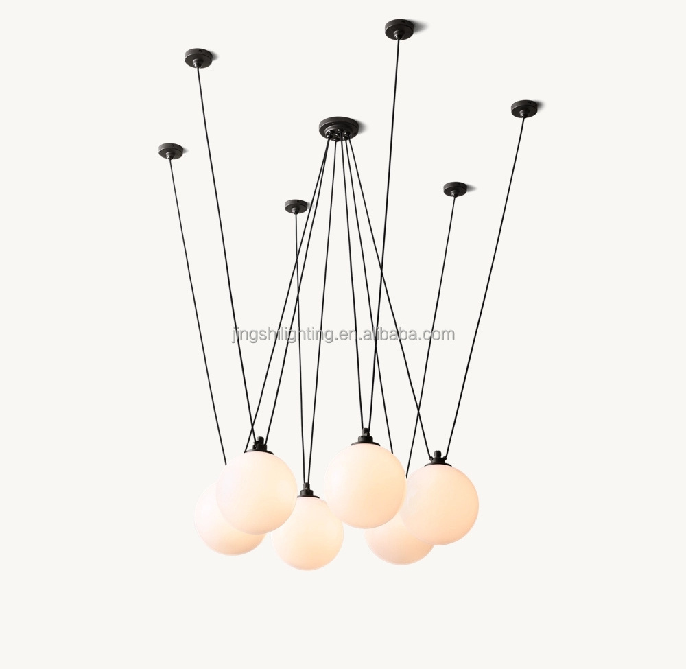 Bubbles Ball Chandelier Decorative Ceiling Pendant Light Frosted Glass Shade Hanging Light Fixture for Hall Bedroom Living Room