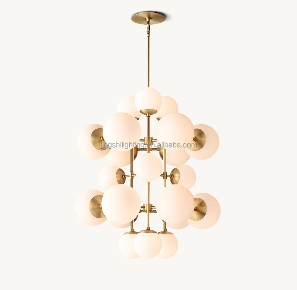 Bubbles Ball Chandelier Decorative Ceiling Pendant Light Frosted Glass Shade Hanging Light Fixture for Hall Bedroom Living Room