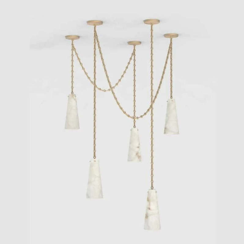 Nordic Style  Alabaster Ceiling Chandelier Led Lights Marble Hanging Light Fixture Custom Lights For Dining Living Room