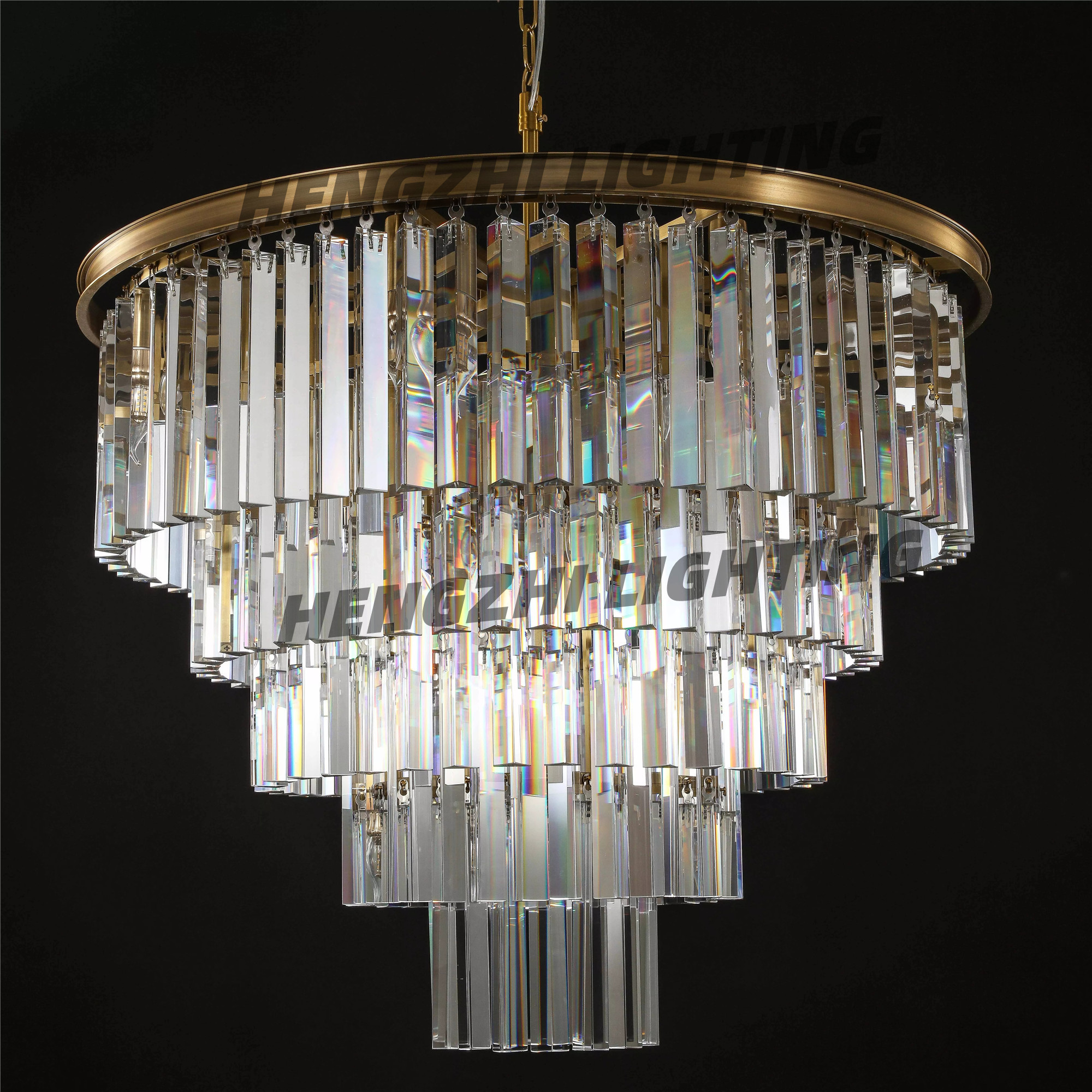 Modern Large Luxury Gold Crystal LED Chandelier High-End Lighting Fixtures for Living Room Hotel Hall Art Decor Hanging Lamp