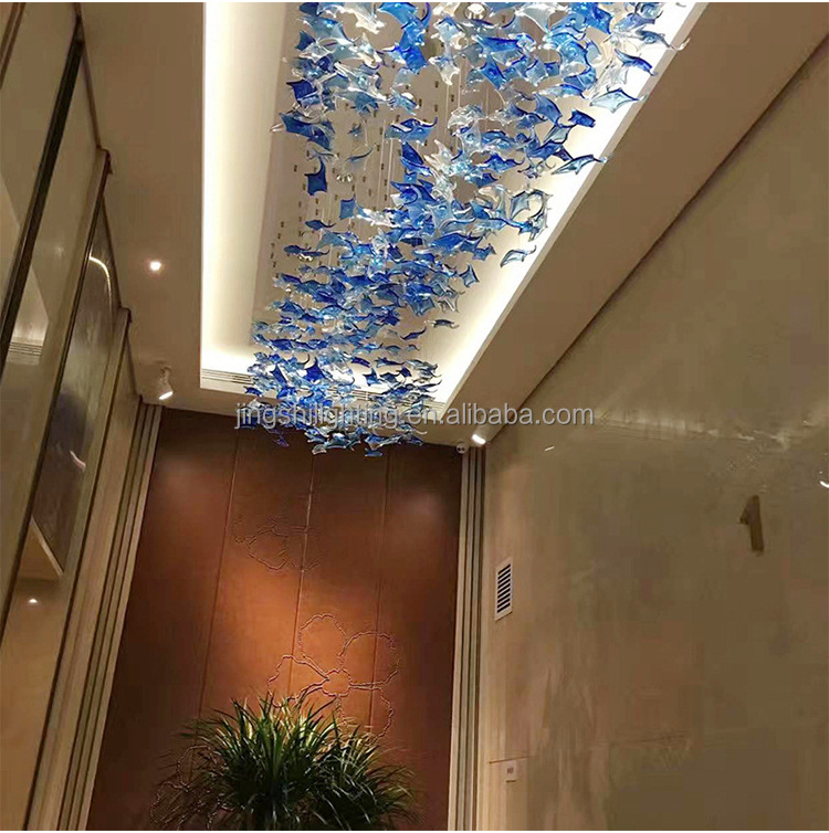 Art glass four corner starfish chandelier living room hotel lobby banquet hall hanging glass pendant lights