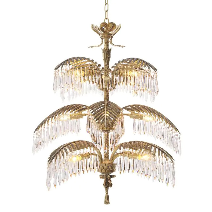 Designer customized coconut tree decorative chandelier ury luxshopping mall crystal lamp project lamps