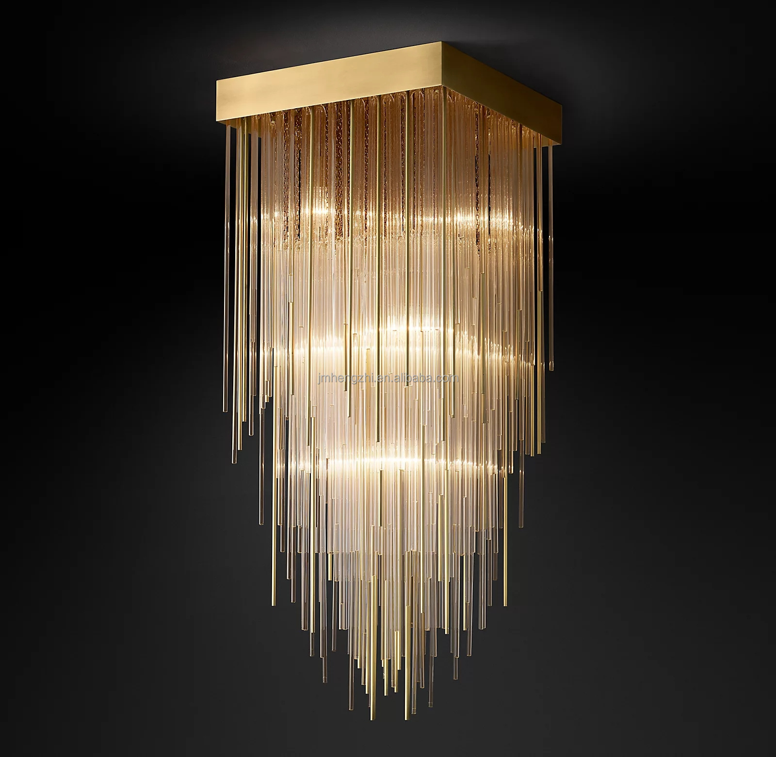 Ceiling Luxury Modern American Pendant Light Black Elegant Hanging Lamp Dining Room Glass Chandelier