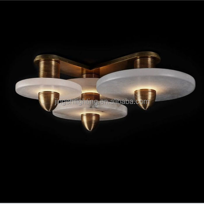 Modern luxury brass round ceiling chandelier low ceiling chandelier alabaster and brass chandelier