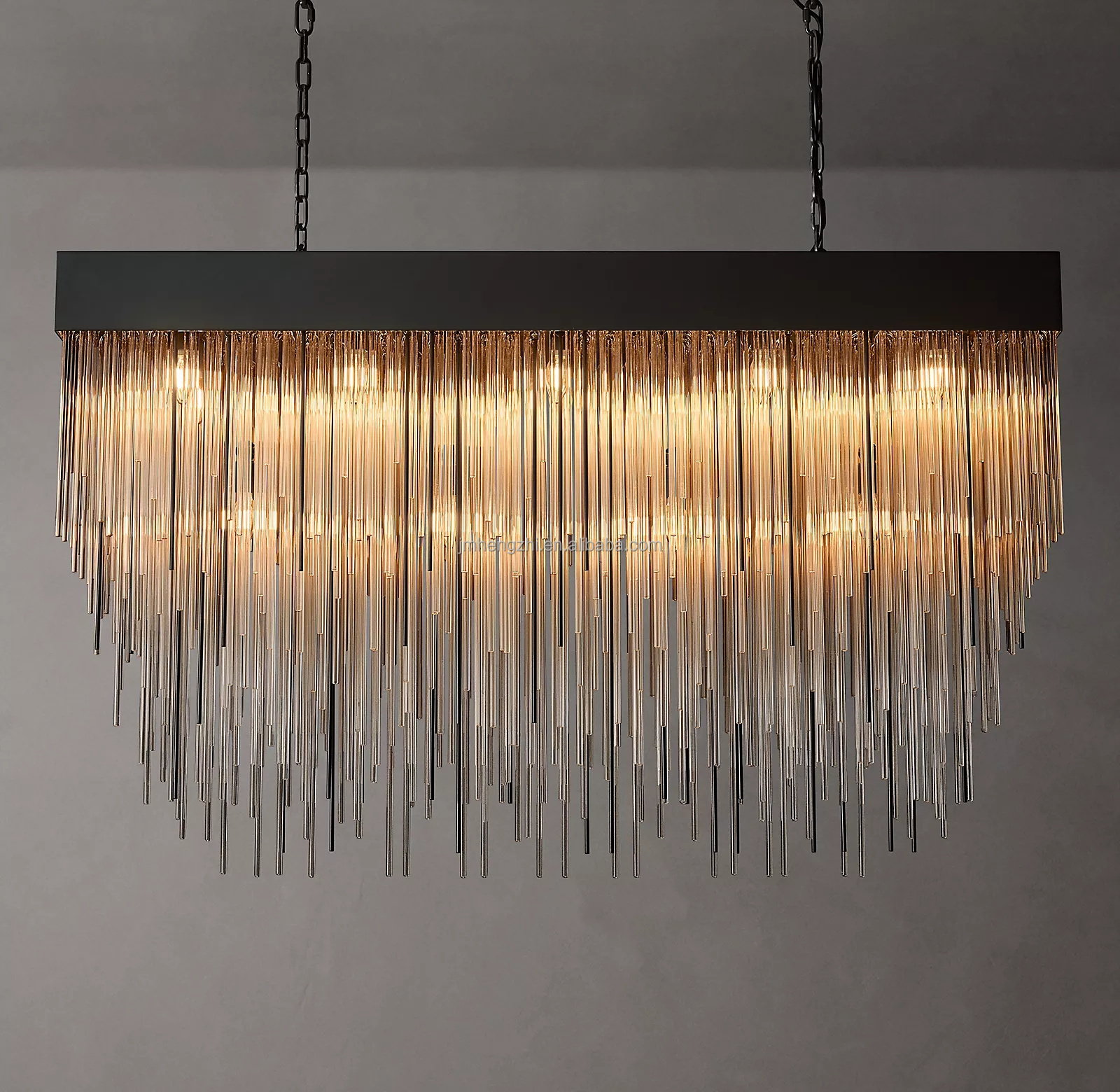 Ceiling Luxury Modern American Pendant Light Black Elegant Hanging Lamp Dining Room Glass Chandelier