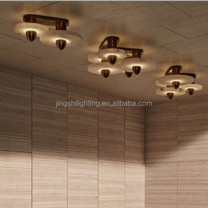 Modern luxury brass round ceiling chandelier low ceiling chandelier alabaster and brass chandelier