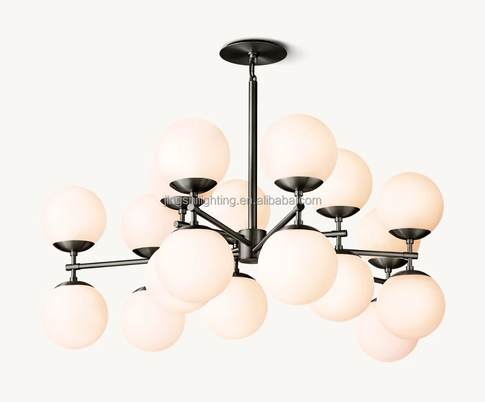 Modern Glass Ball Chandelier Lighting LED Hanging Ceiling Light Fixture Pendant Lamp for Dining Room Bedroom Living room