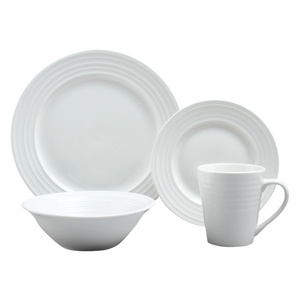 Hot Popular Top Quality Heat Resistant Opal Glassware Ceramic Embossed Dinnerware Set