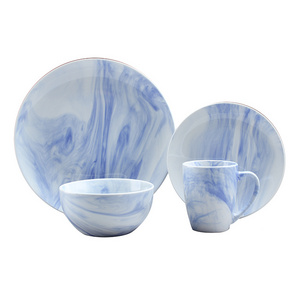 16pcs China housewares Ceramic Elegant English Style Porcelain Dinnerware Color Marble Dinner Set