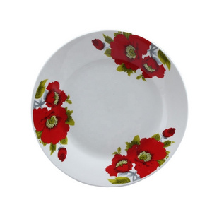 cheap plate sets dinnerware porcelain with flower design flat ceramic plate