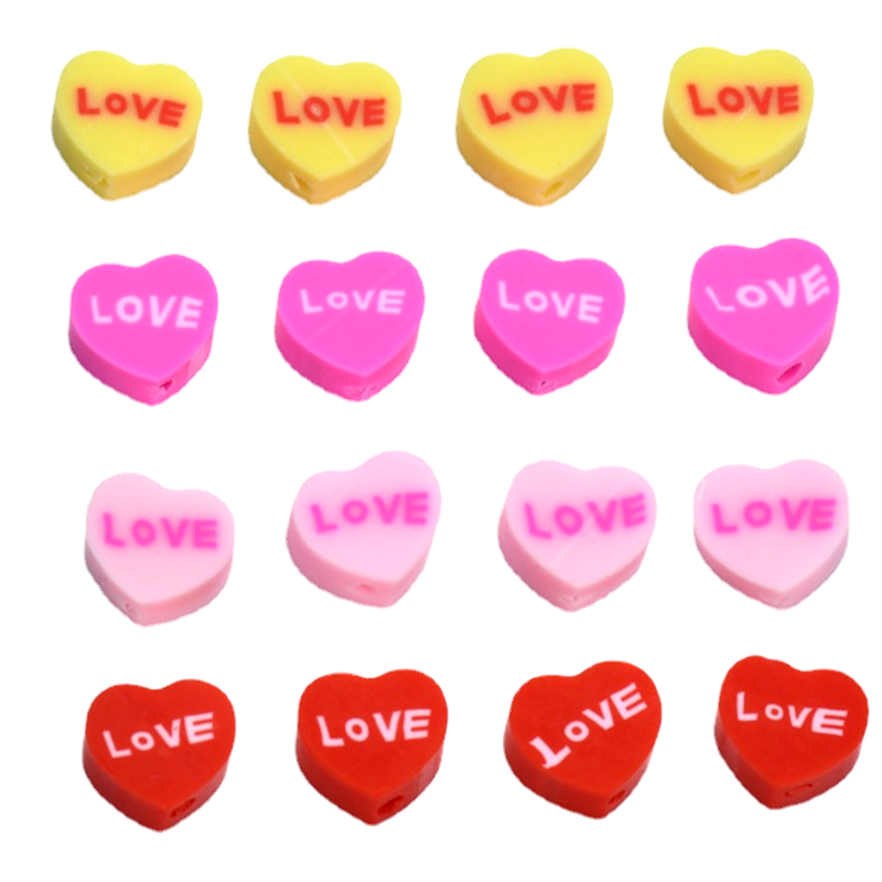 love letter soft ceramic beads DIY accessories loose children's jewelry