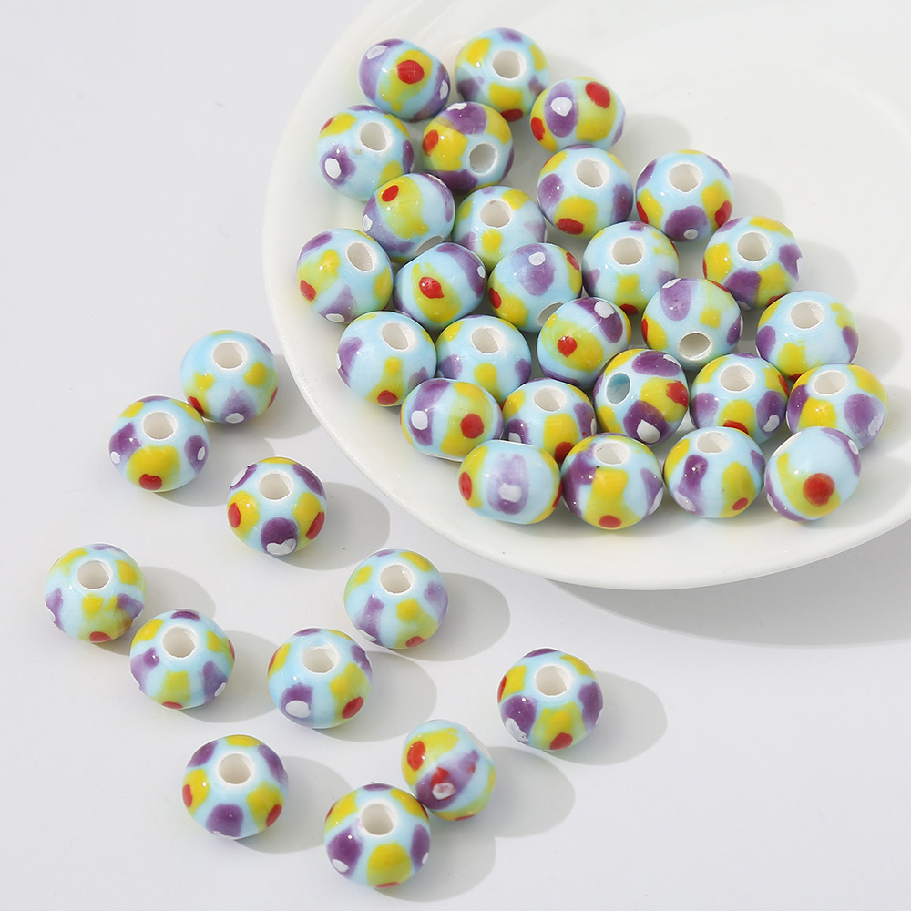 Factory wholesale high quality fashion DIY jewelry material Italian hand-painted ceramic beads