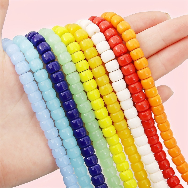 Wholesale 8mm Porcelain Glossy Crystal Glass Round Loose Beads Natural Stone Beads For DIY Bracelet Necklace Jewelry Making