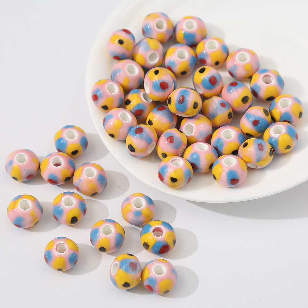 Factory wholesale high quality fashion DIY jewelry material Italian hand-painted ceramic beads