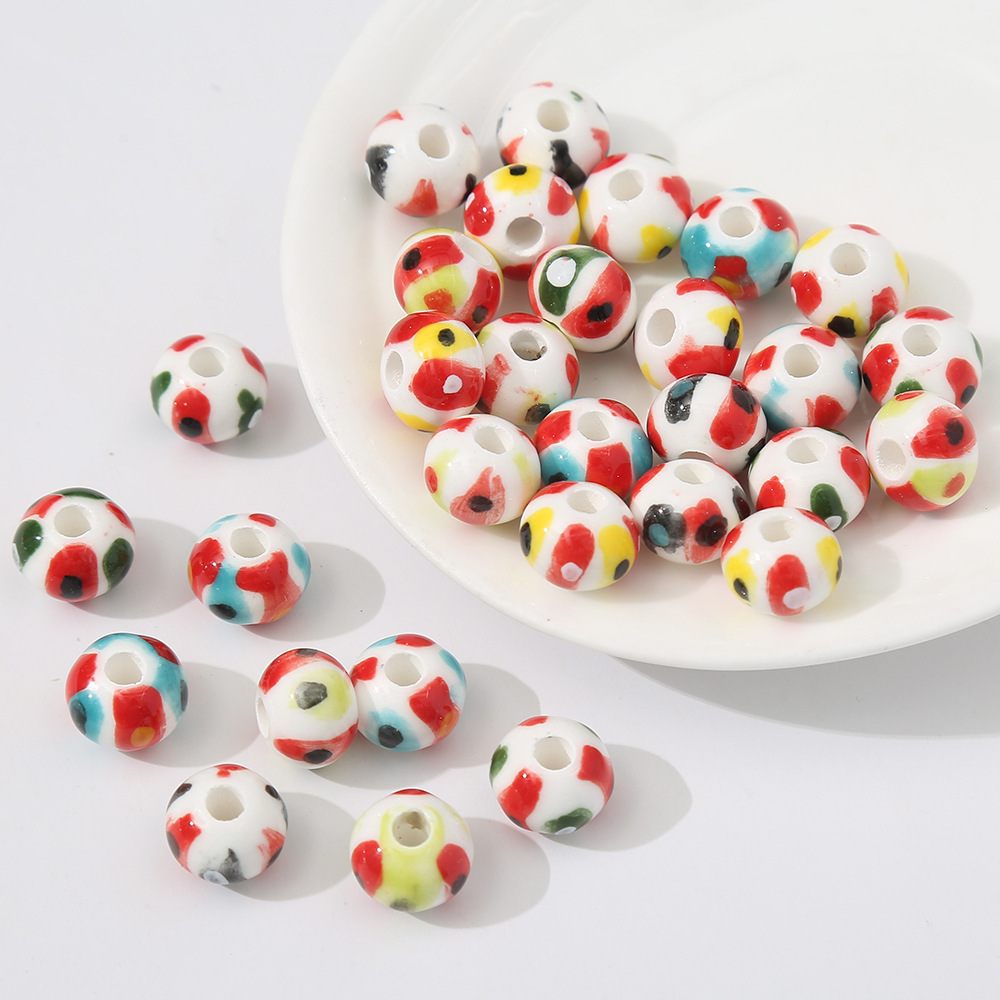 Factory wholesale high quality fashion DIY jewelry material Italian hand-painted ceramic beads