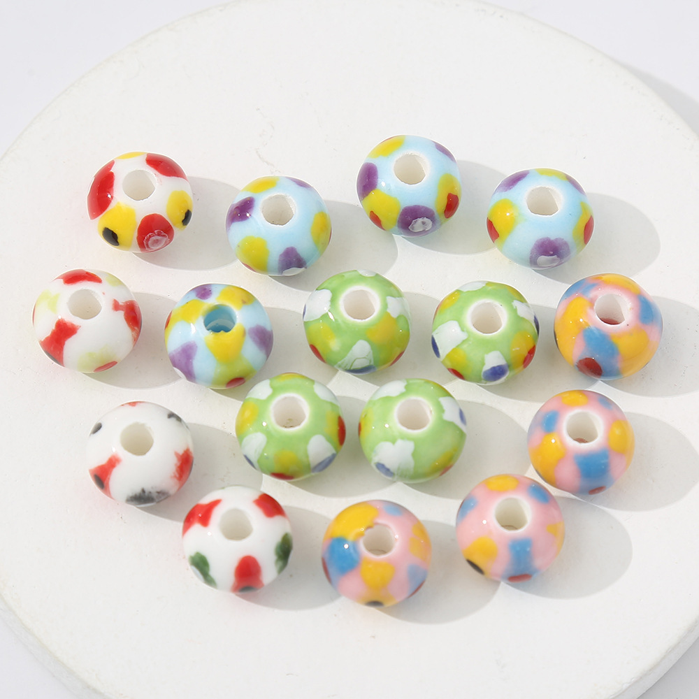 Factory wholesale high quality fashion DIY jewelry material Italian hand-painted ceramic beads