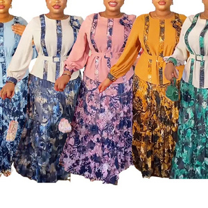 2024-Plus Size African Party Long Dresses for Women New Dashiki Ankara Sequin Evening Gowns Turkey Outfits Robe Africa Clothing