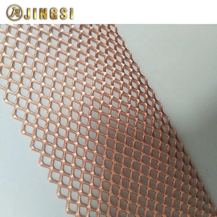 Diamond Shape Small Hole  Decorative Copper Expanded Metal Mesh