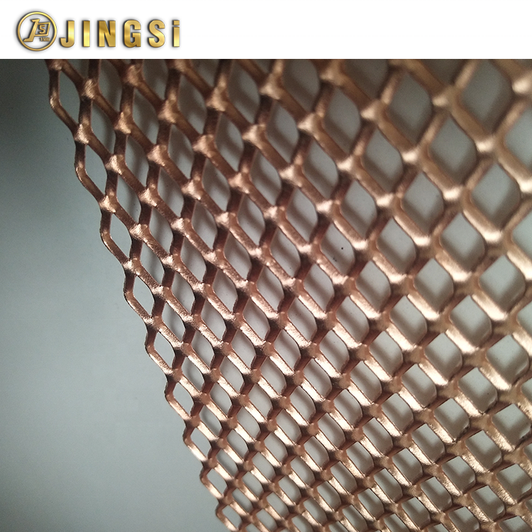 Diamond Shape Small Hole  Decorative Copper Expanded Metal Mesh