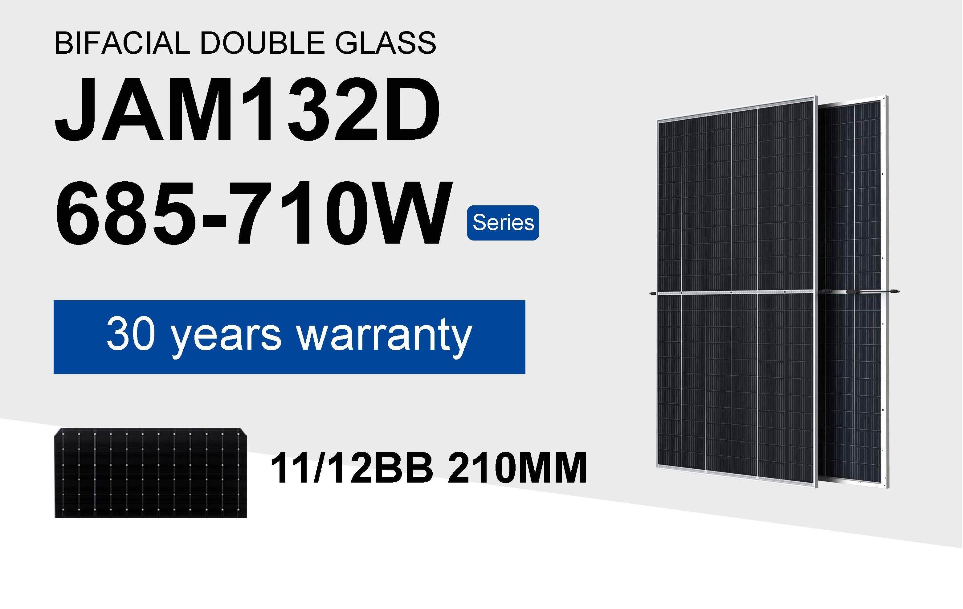 Jingsun Manufactures 210MM Bifacial 700w solar panels 700 watt 132Cells Photovoltaic Solar Panel