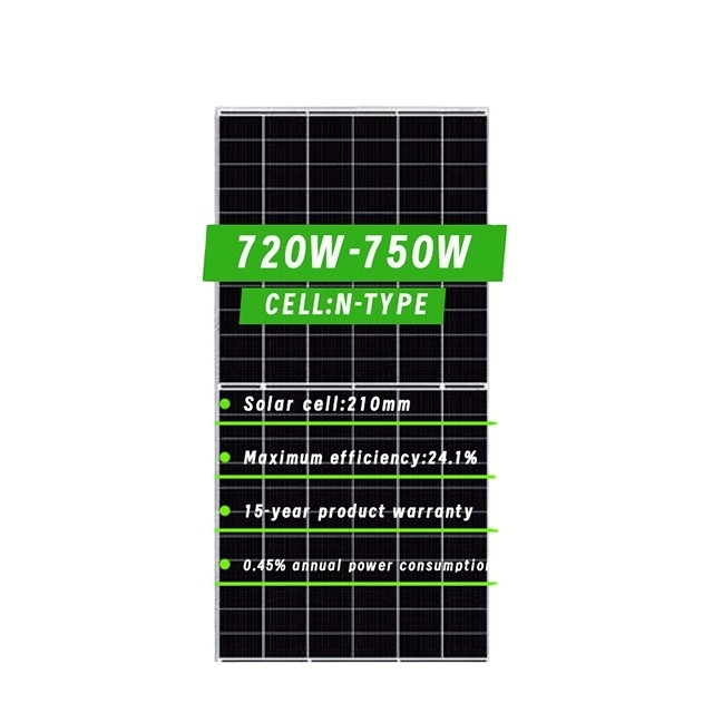 Hot Selling High Power Mono Solar Power Panel 720w 725W 730W 735W 740W 745W 750W Solar Panels for Solar Power System