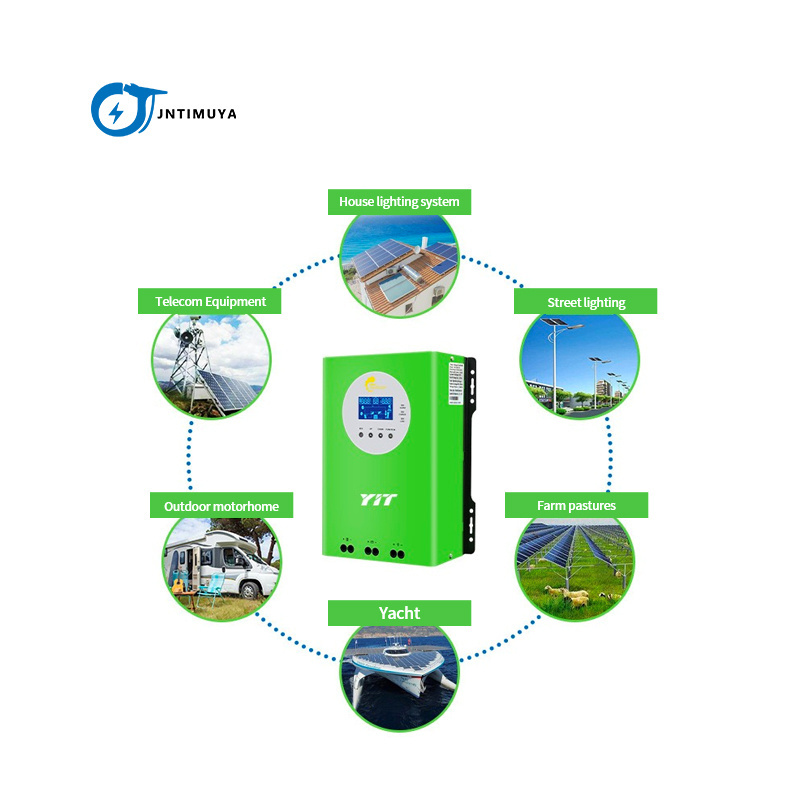 JNTIMUYA 100 Amp MPPT 12V/24V/48V DC auto 36Vset Solar Charge Controller with auto cooling fan Adjustable LCD Display
