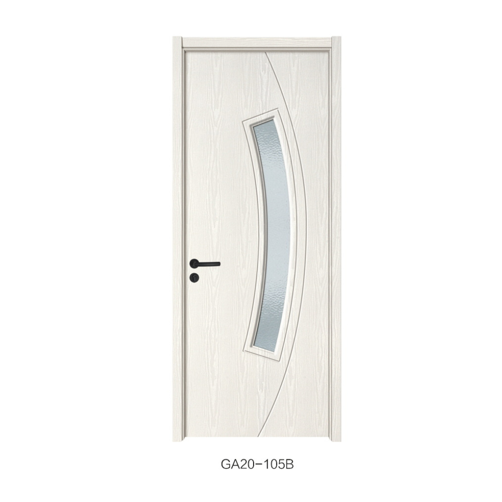 White ash office door PVC frosted glass door water resistant bathroom door