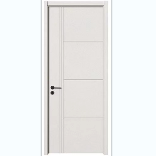 WM-33  Pure white  Color Living room PVC Film Modern wood entry door Design MDF  Solid wood door