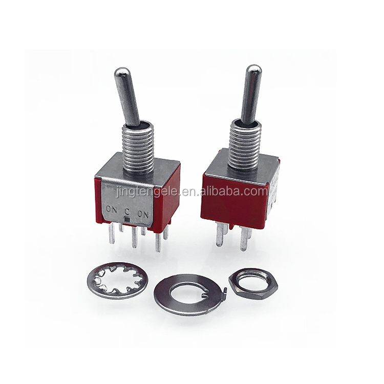 Toggle Switch MTS-202 ON-ON 6pin DPDT Mini Red Toggle Switch