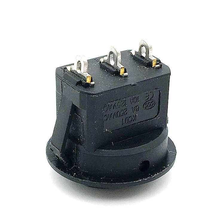 KCD1 short feets waterproof 3 way rocker switch NEW DPST Automotive Round Rocker Switch Black