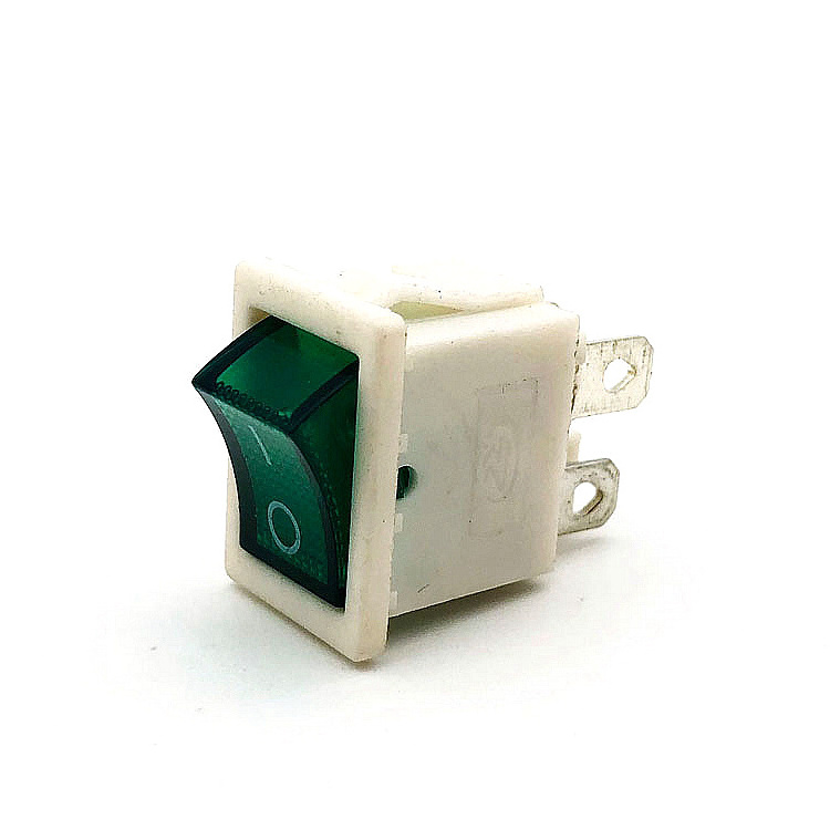 JTELE I/O 4 pin KCD1-104 6A 250V AC Electrical double pole illuminated rocker switch with lamp 21*15 green